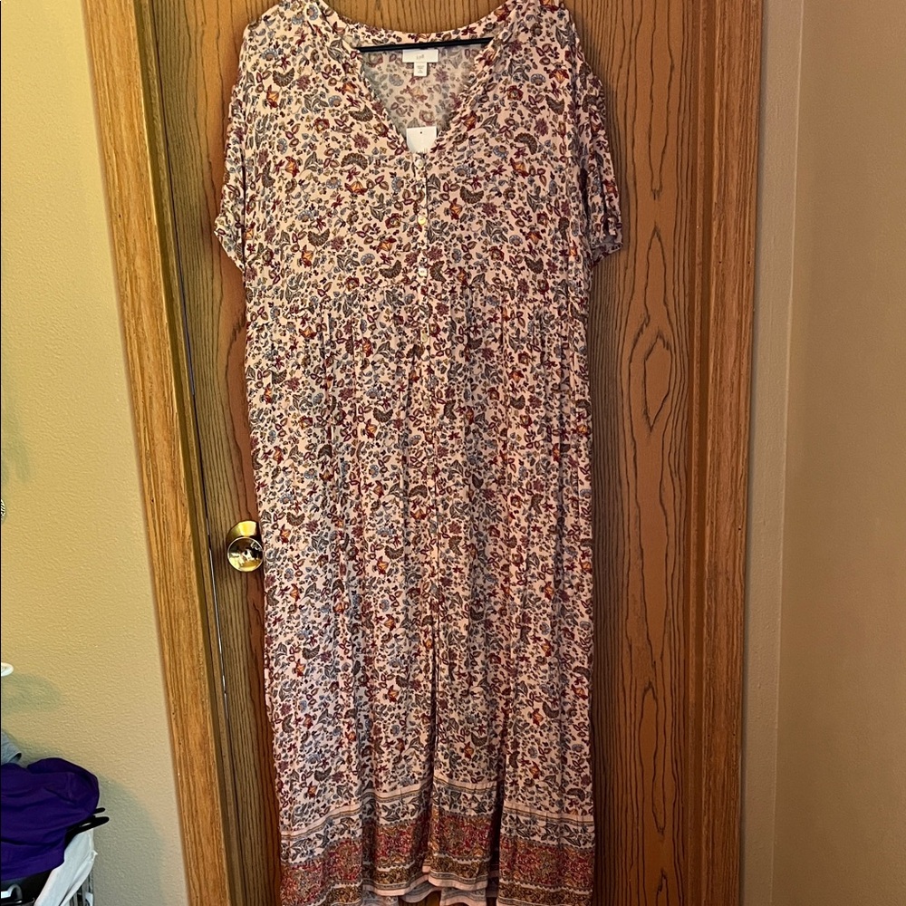 J. Jill Multicolor Floral Long Sleeve Dress